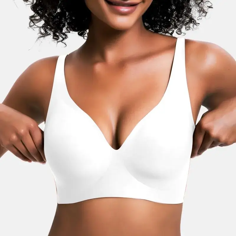 Bright Blossom V-Neck Wireless Bra – Lift & Softness for Women (BB)