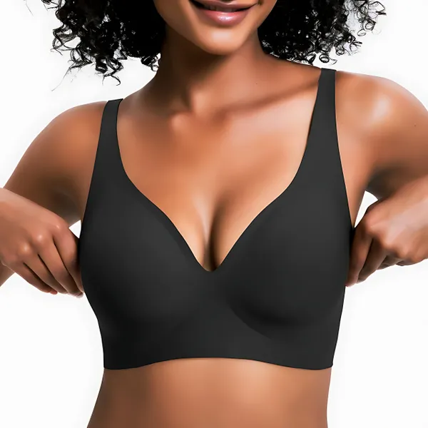 Bright Blossom V-Neck Wireless Bra – Lift & Softness for Women (BB)