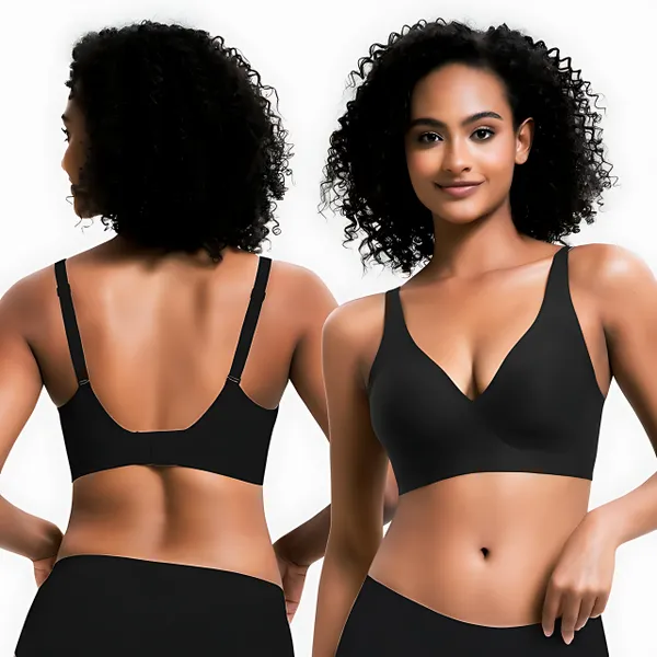 Bright Blossom V-Neck Wireless Bra – Lift & Softness for Women (BB)