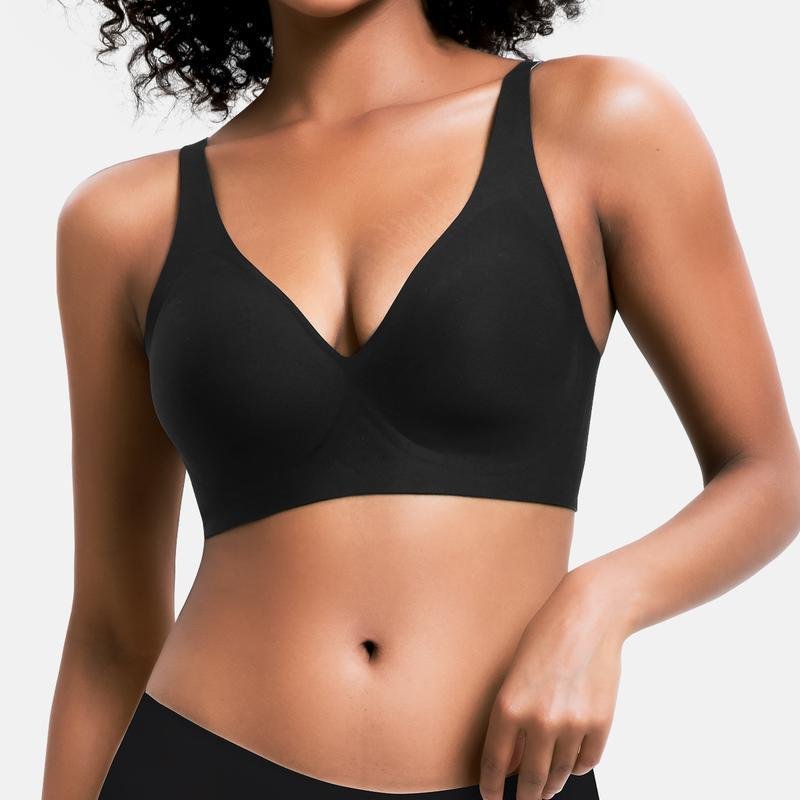 Bright Blossom V-Neck Wireless Bra – Lift & Softness for Women (BB)