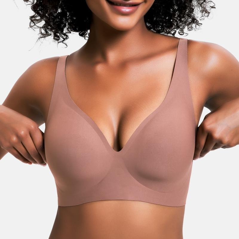Bright Blossom V-Neck Wireless Bra – Lift & Softness for Women (BB)