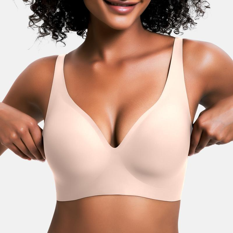 Bright Blossom V-Neck Wireless Bra – Lift & Softness for Women (BB)