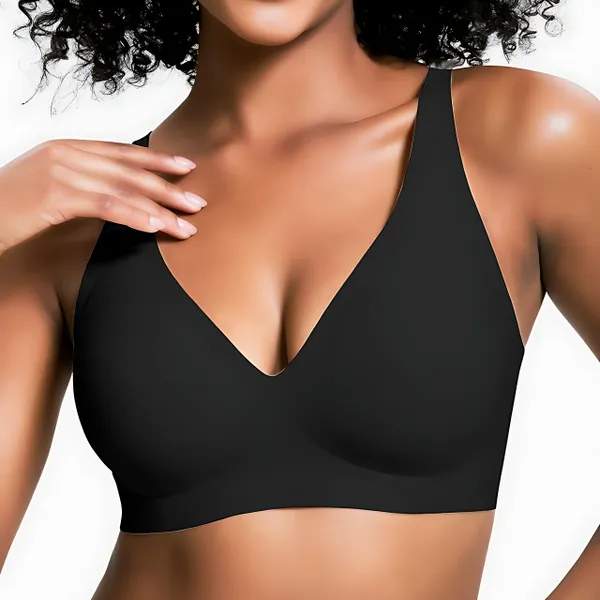 Bright Blossom V-Neck Wireless Bra – Lift & Softness for Women (BB)