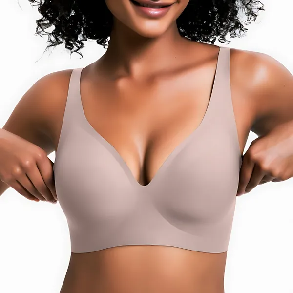 Bright Blossom V-Neck Wireless Bra – Lift & Softness for Women (BB)